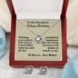 To My Daughter Happy Birthday-Love Knot Necklace & Earring Set