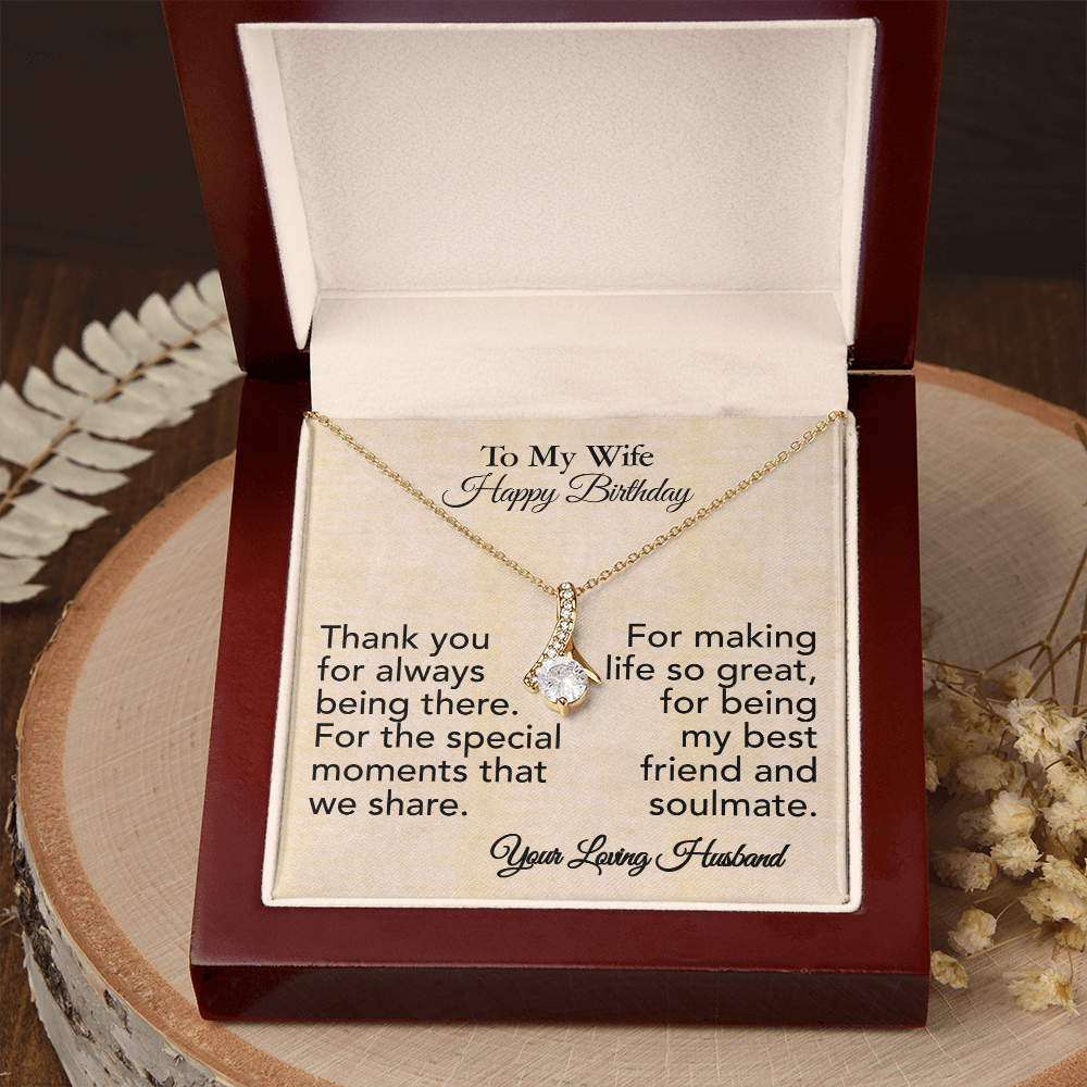 To My Wife Happy Birthday-Alluring Beauty Necklace