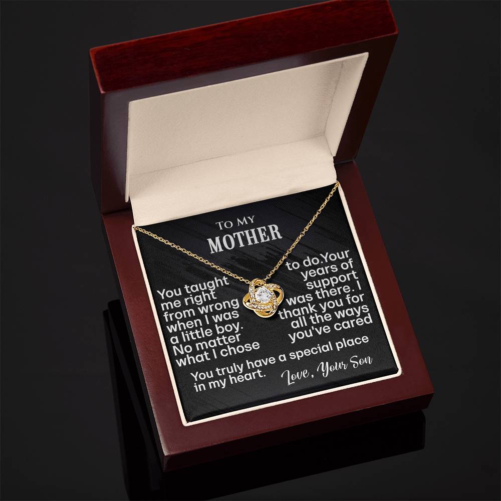 To My Mother-Love Knot Necklace