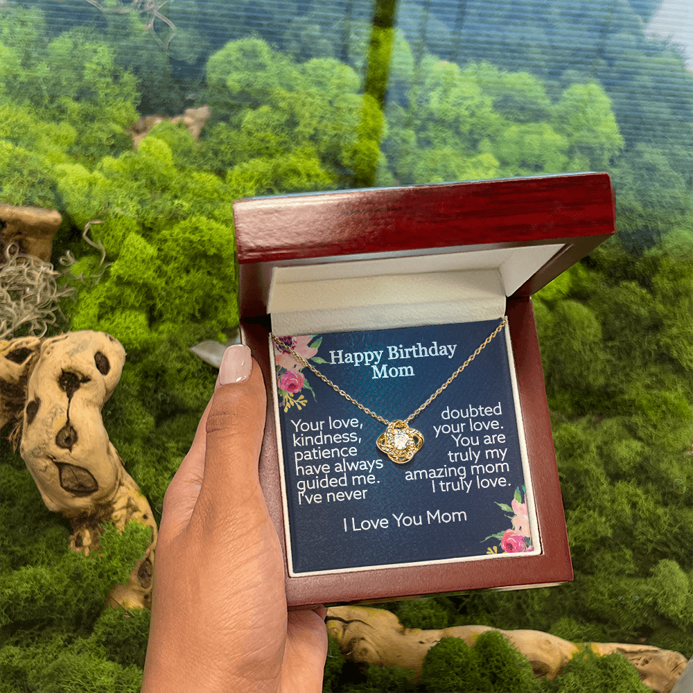 Mom Happy Birthday-Love Knot Necklace