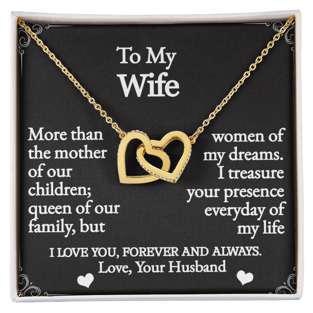 To My Wife-Interlocking Hearts Necklace