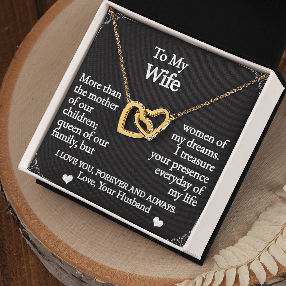 To My Wife-Interlocking Hearts Necklace