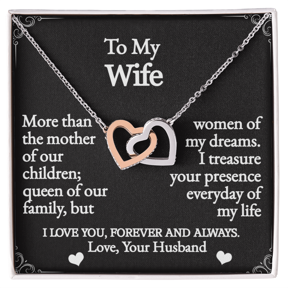To My Wife-Interlocking Hearts Necklace
