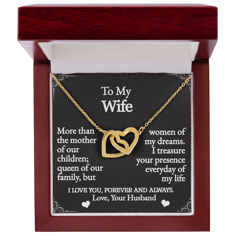 To My Wife-Interlocking Hearts Necklace