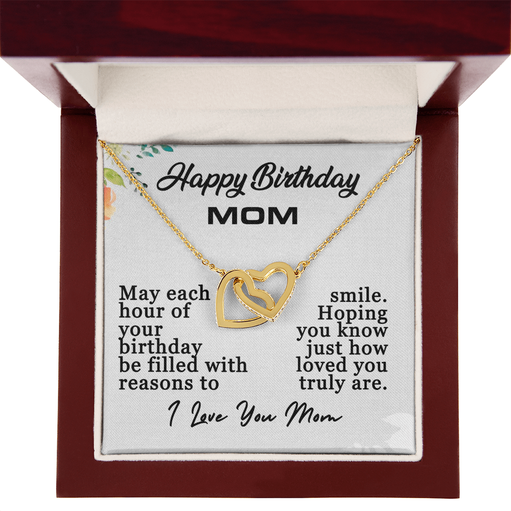 Happy Birthday Mom- Interlocking Hearts Necklace