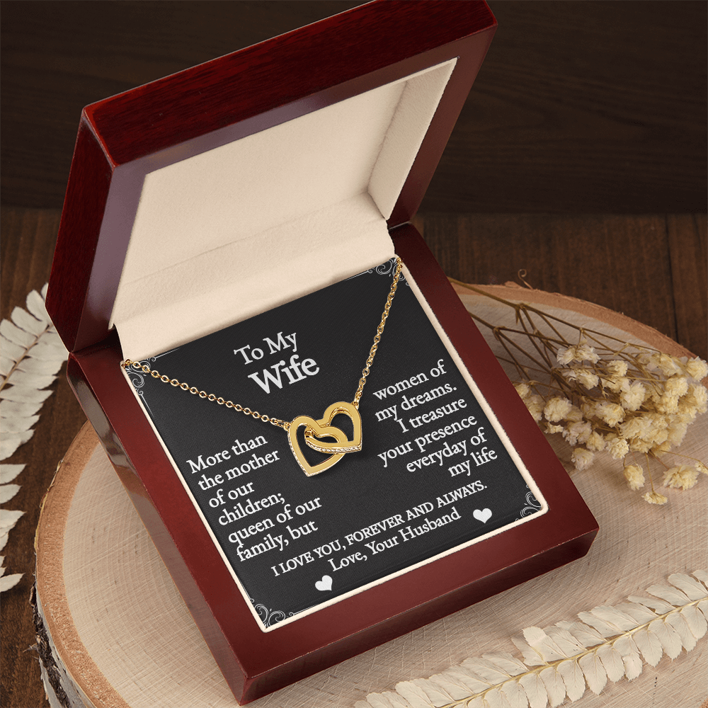To My Wife-Interlocking Hearts Necklace
