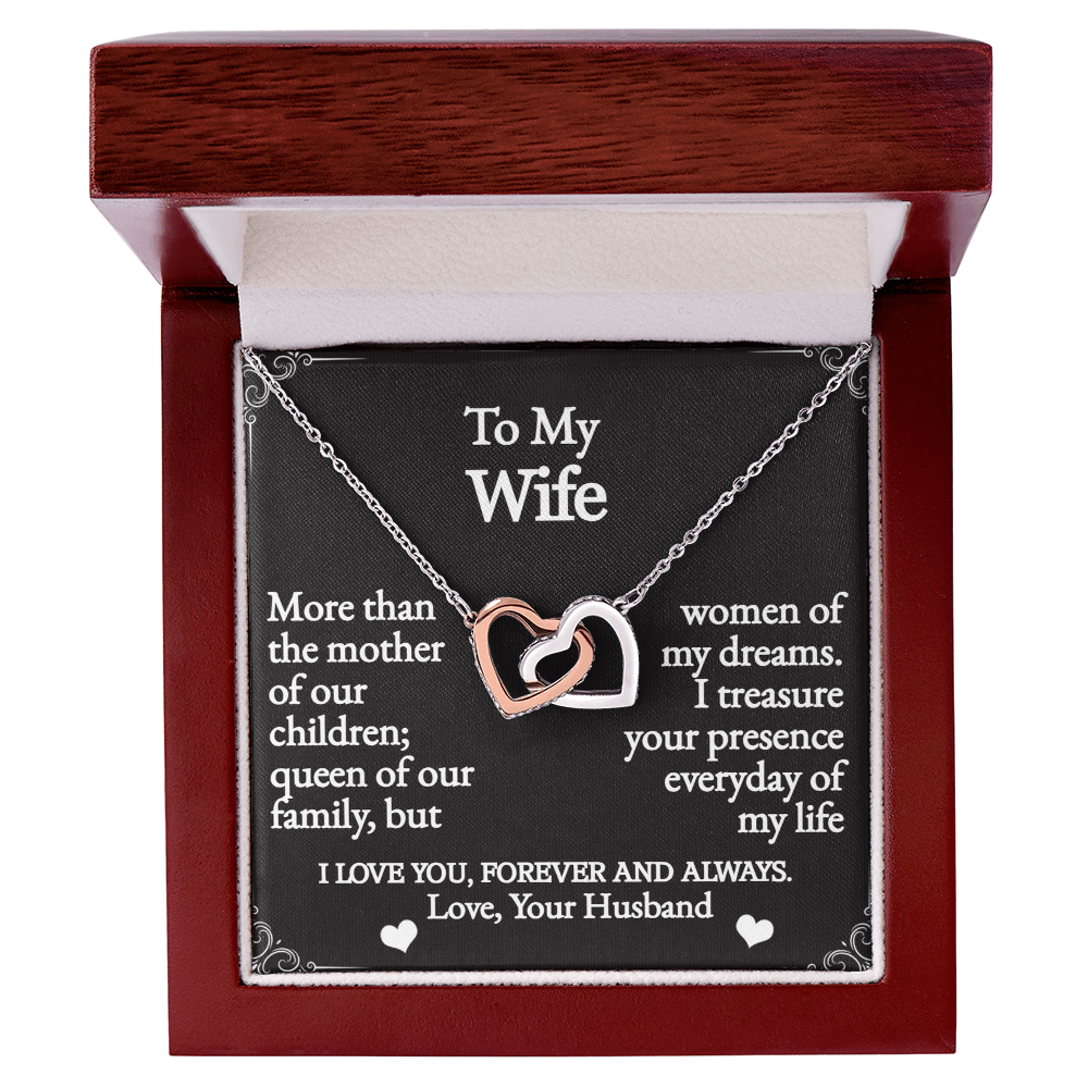 To My Wife-Interlocking Hearts Necklace
