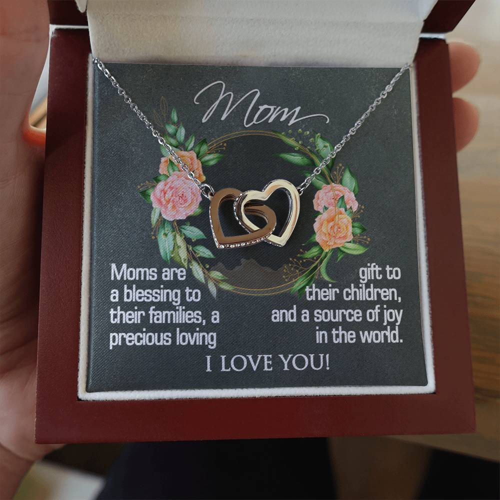 Mom-Interlocking Hearts Necklace