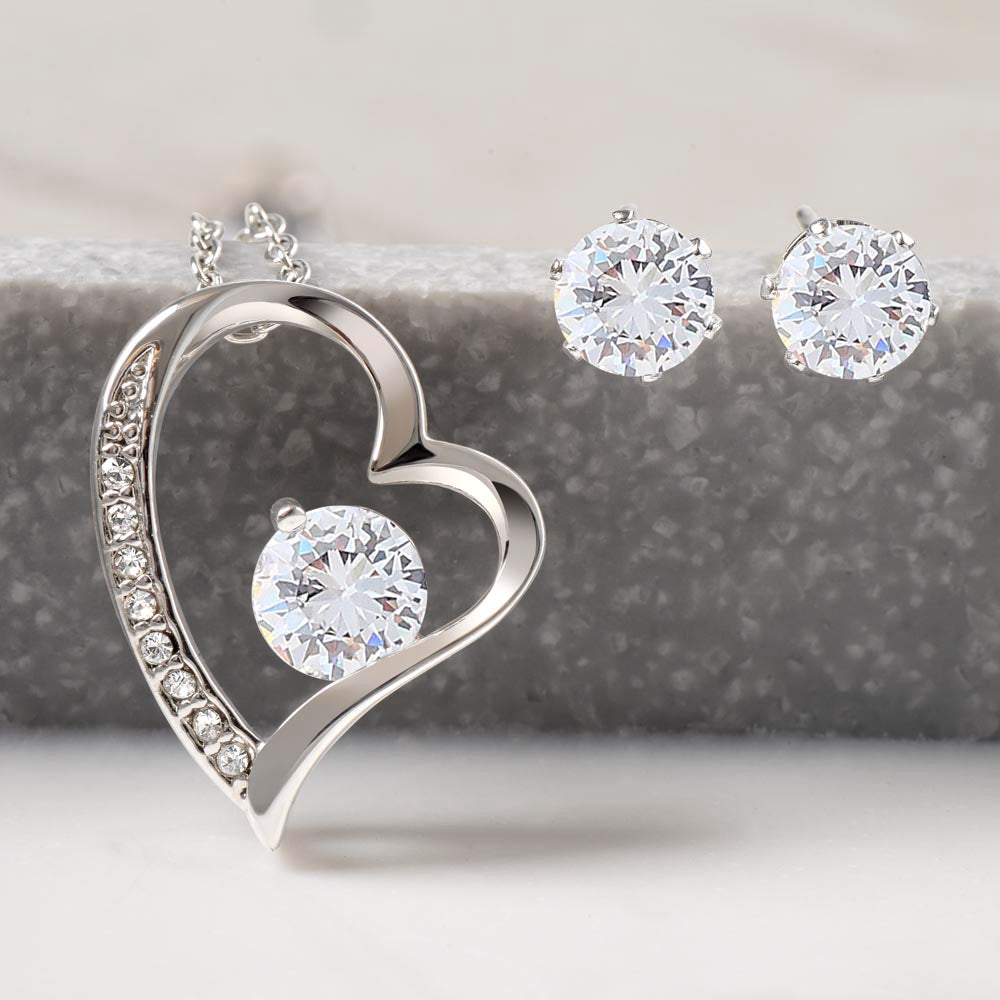 To My Daughter-Happy Birthday- Forever Love Necklace & Earring Set