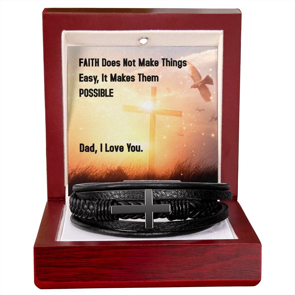 To My Dad - Men's Cross Bracelet