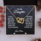 To My Daughter-Interlocking Hearts Necklace