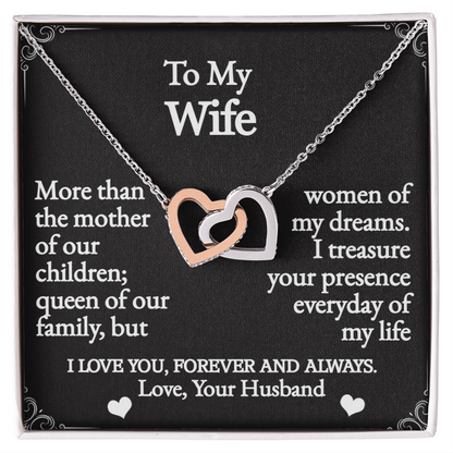 To My Wife-Interlocking Hearts Necklace