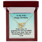 To My Wife Happy Birthday-Interlocking Hearts Necklace