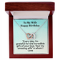 To My Wife Happy Birthday-Interlocking Hearts Necklace