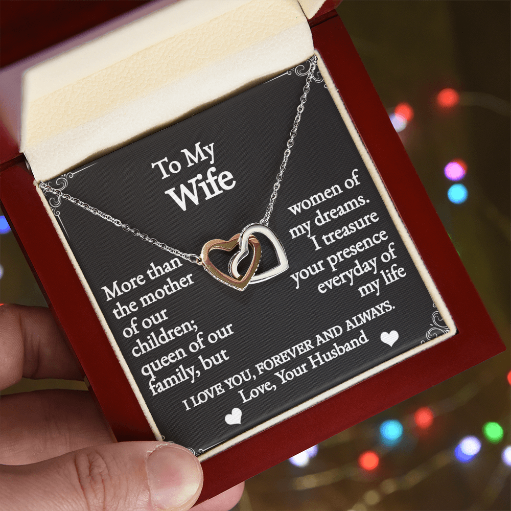 To My Wife-Interlocking Hearts Necklace